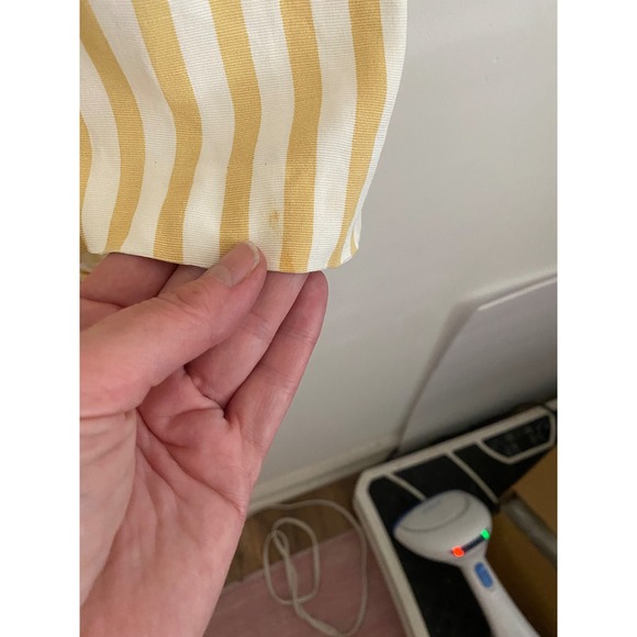 Dawn Joy Fashions Vintage 80s Yellow White Striped Blazer Shoulder Pads Size 8 - Picture 8 of 9